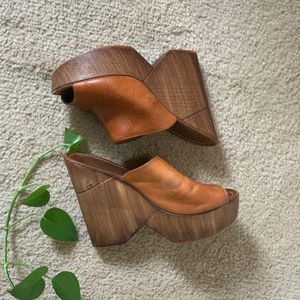 ALDO - wooden heel slip on wedges